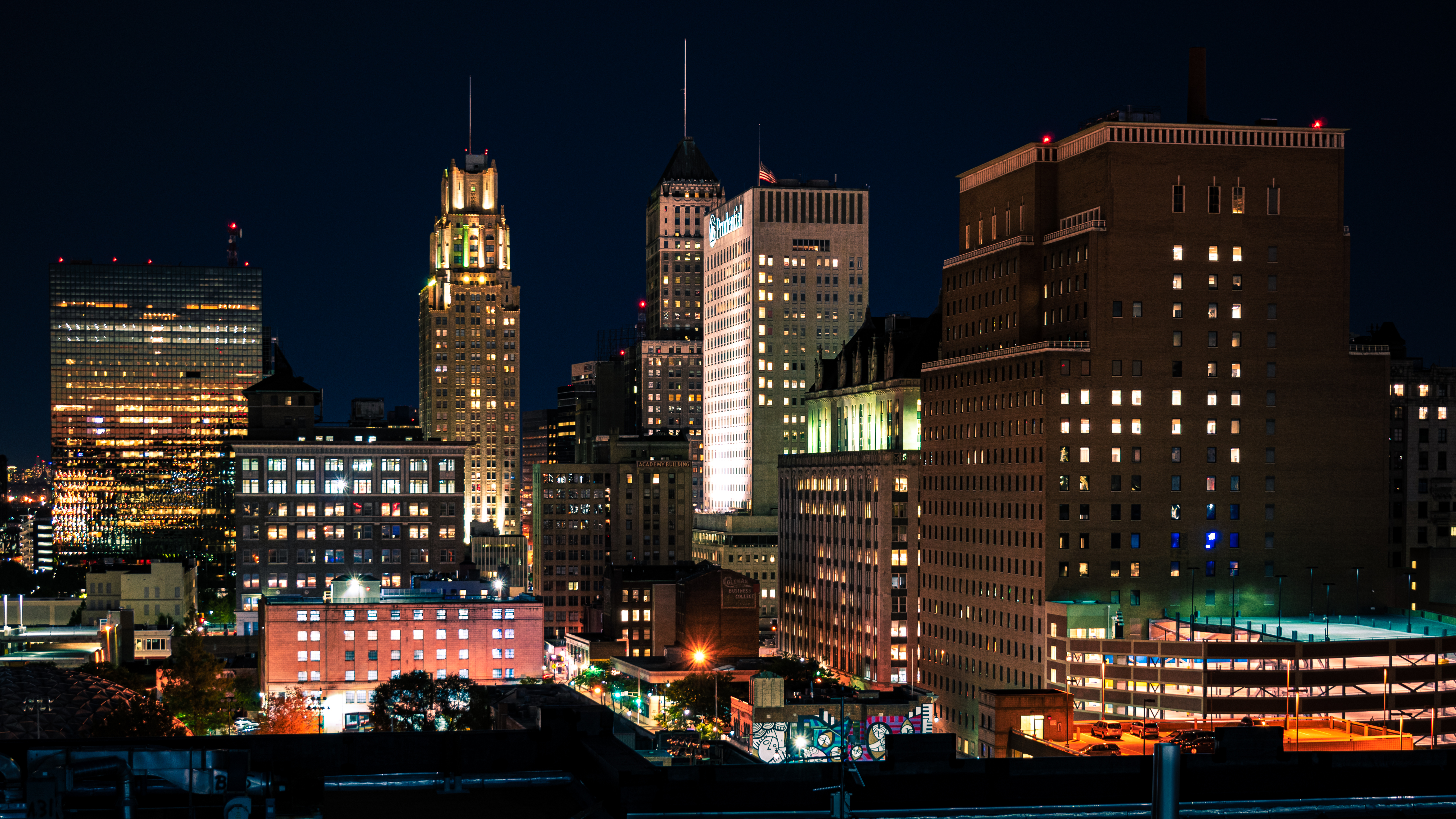 Newark at night